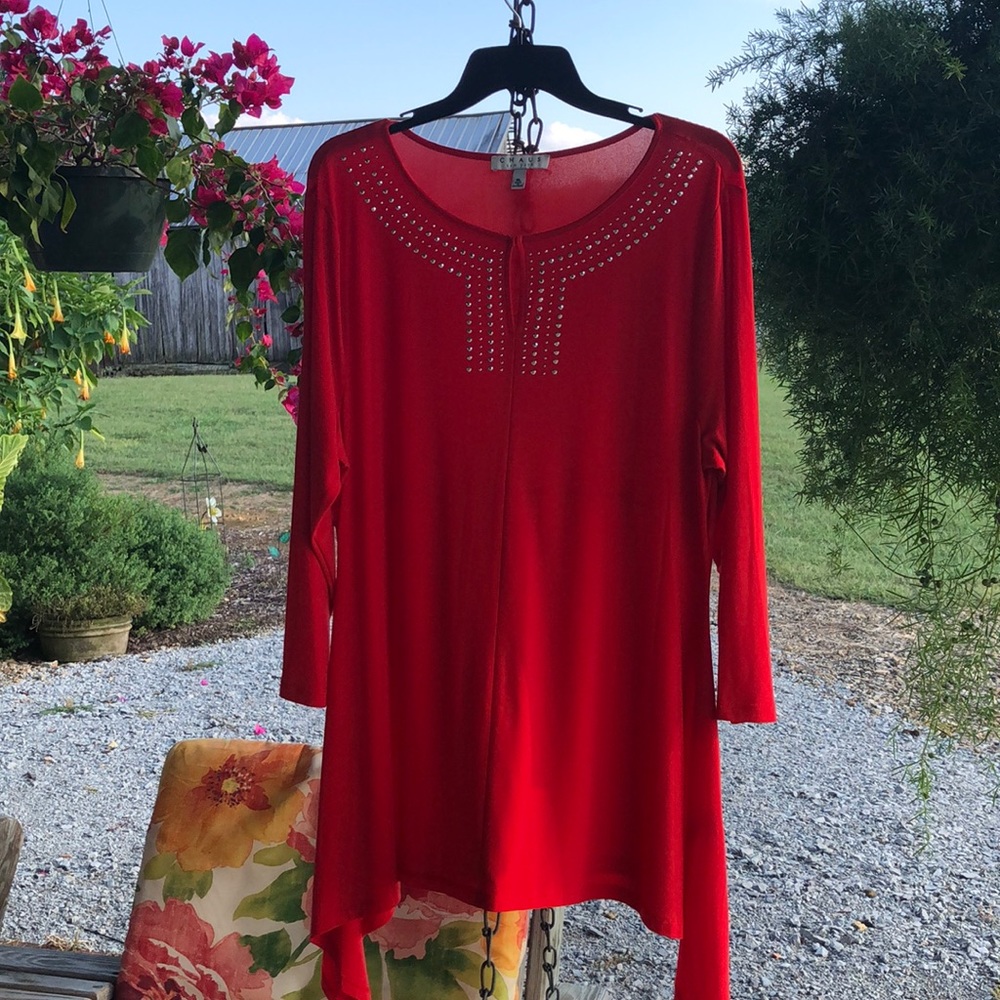 Chaus XL red hot tunic top